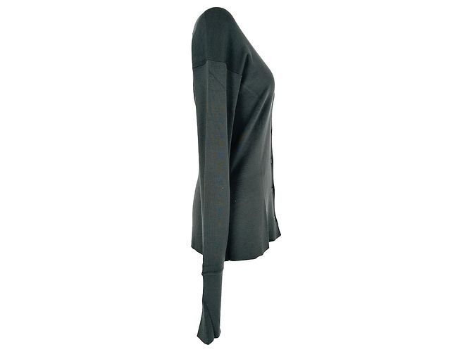 Cardigan abotonado Jil Sander en lana gris - vista 2