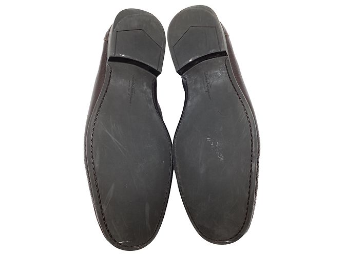 Salvatore Ferragamo Mocassini Ferragamo Gancini Bit in pelle marrone - vista 11