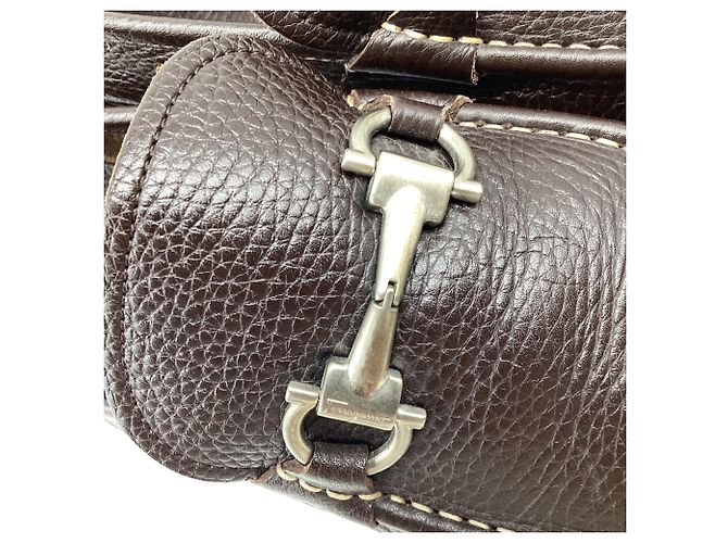 Salvatore Ferragamo Mocassini Ferragamo Gancini Bit in pelle marrone - vista 12