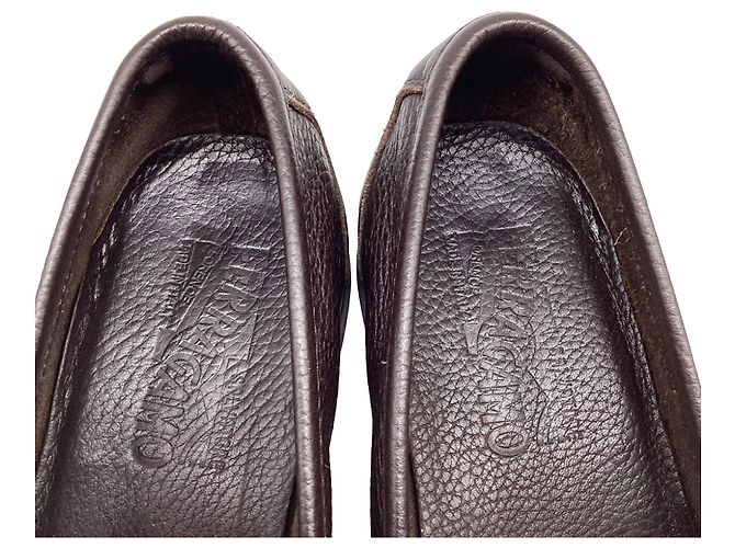 Salvatore Ferragamo Mocassini Ferragamo Gancini Bit in pelle marrone - vista 13
