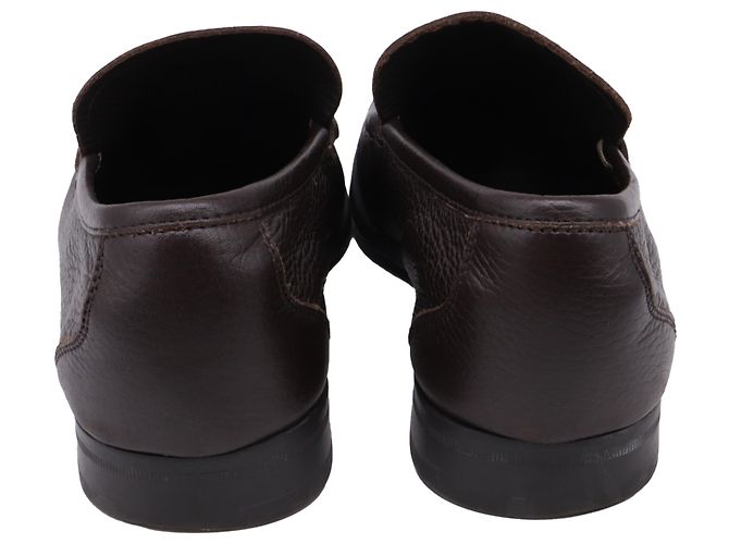 Salvatore Ferragamo Mocassini Ferragamo Gancini Bit in pelle marrone - vista 5