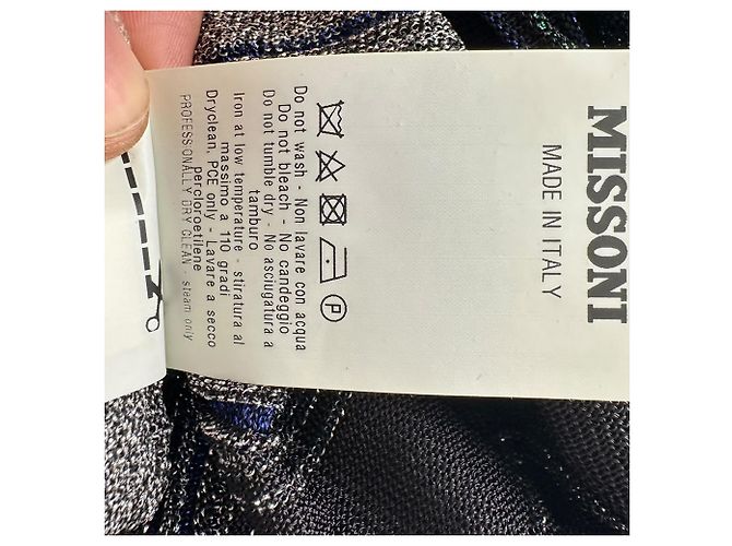 Abito midi plissettato a righe Missoni in rayon multicolore - vista 7
