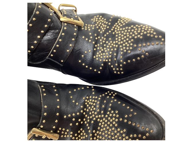 Botines bajas Chloé Susanna con tachuelas en cuero negro - vista 10