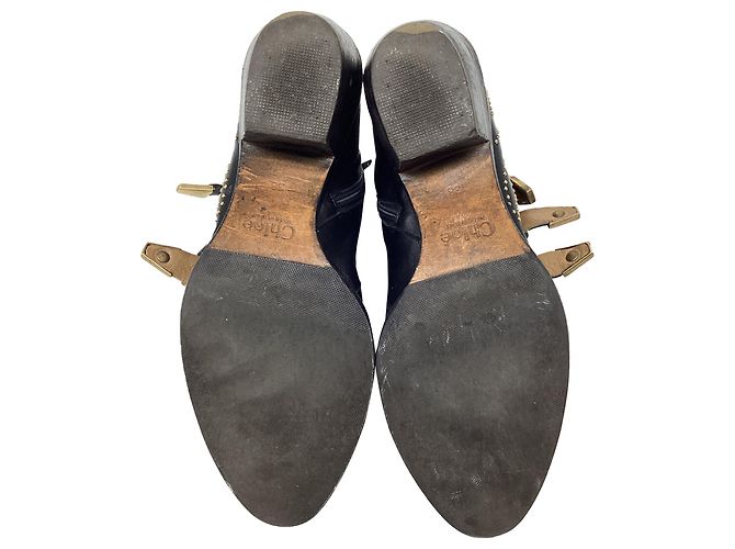 Botines bajas Chloé Susanna con tachuelas en cuero negro - vista 6