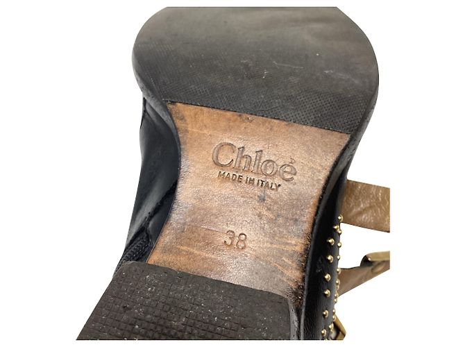 Botines bajas Chloé Susanna con tachuelas en cuero negro - vista 8