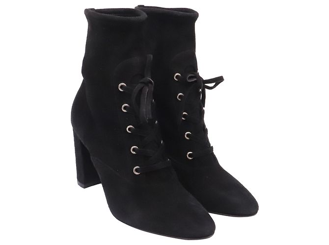 Botines de tacón Gianvito Rossi en ante negro - vista 2
