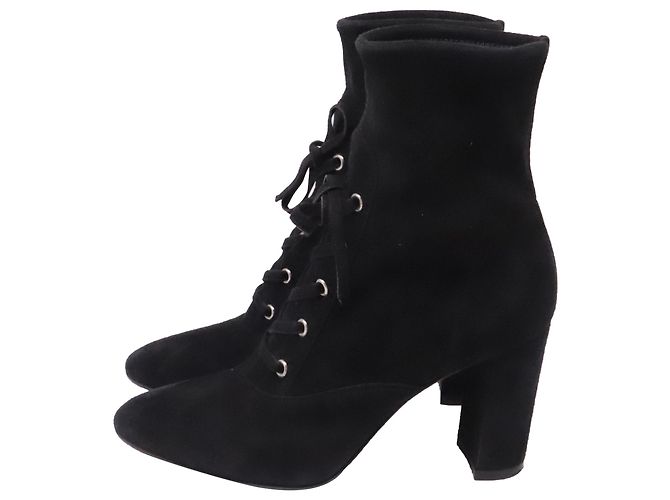 Botines de tacón Gianvito Rossi en ante negro - vista 4