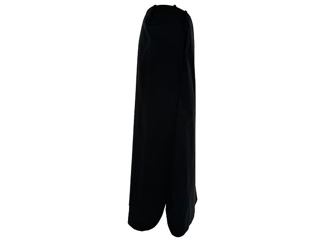 Jil Sander Vintage Midi-Rock aus schwarzer Baumwolle - Ansicht 2