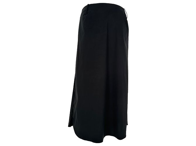 Jil Sander Vintage Midi-Rock aus schwarzer Baumwolle - Ansicht 4