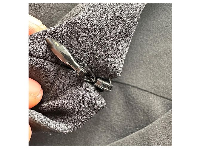 Blusa de manga curta Theory em seda preta Preto - vista 7
