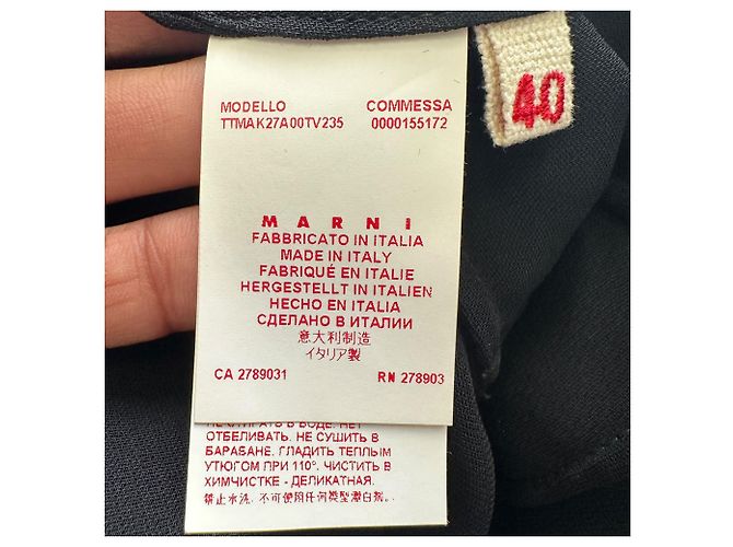 Regata assimétrica com decote em V Marni em viscose preta Preto - vista 7