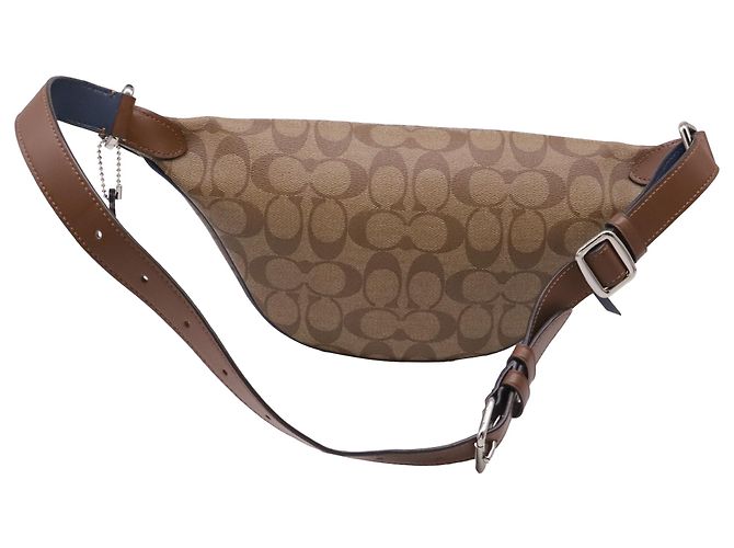 Borsello da vita Coach in nylon canvas marrone Rosso - vista 4