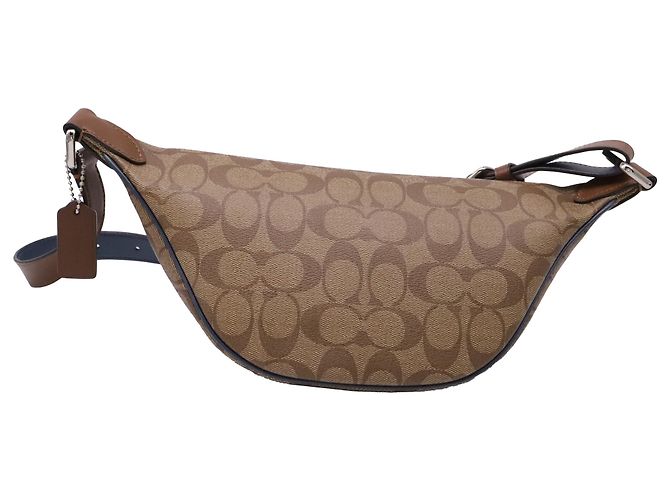 Borsello da vita Coach in nylon canvas marrone Rosso - vista 5