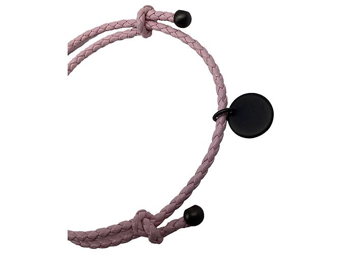 Bracciale intrecciato Bottega Veneta in pelle rosa - vista 4
