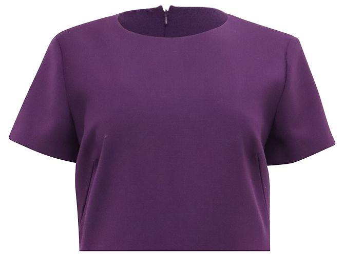 Autre Marque Abito midi a trapezio Brooks Brothers in lana viola - vista 2