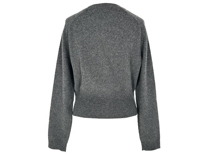 Jil Sander Strickcardigan mit Knöpfen aus grauer Wolle - Ansicht 3