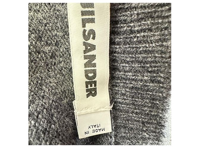 Jil Sander Strickcardigan mit Knöpfen aus grauer Wolle - Ansicht 4