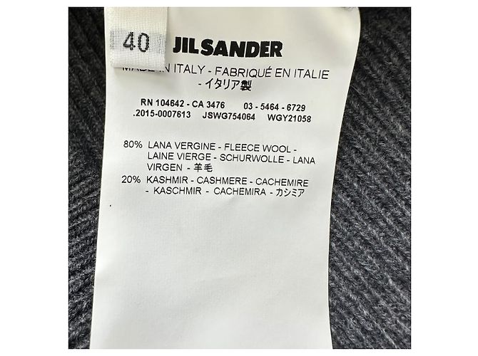 Jil Sander Strickcardigan mit Knöpfen aus grauer Wolle - Ansicht 6