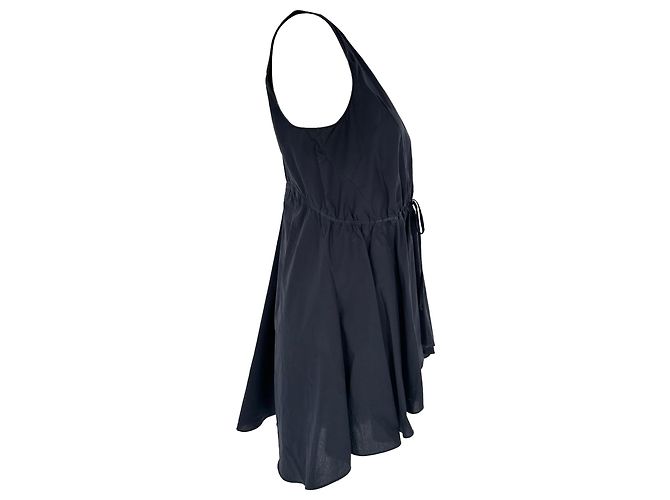 Marni Peplum-Top mit Kordzug aus schwarzer Baumwolle - Ansicht 2