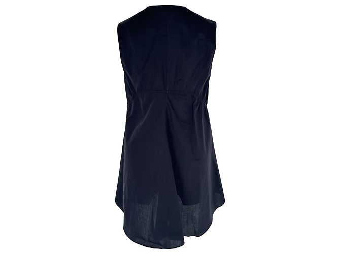 Marni Peplum-Top mit Kordzug aus schwarzer Baumwolle - Ansicht 3
