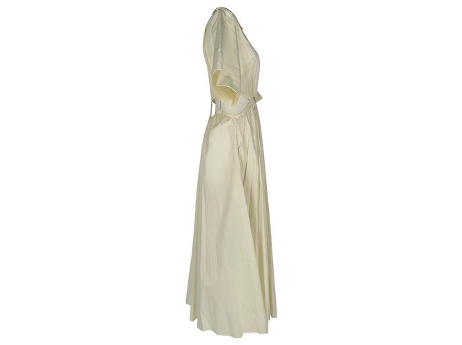 Vestido midi Cult Gaia Keegan con recortes en algodón blanco Crudo - vista 2