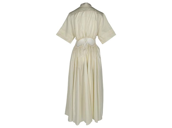 Vestido midi Cult Gaia Keegan con recortes en algodón blanco Crudo - vista 3