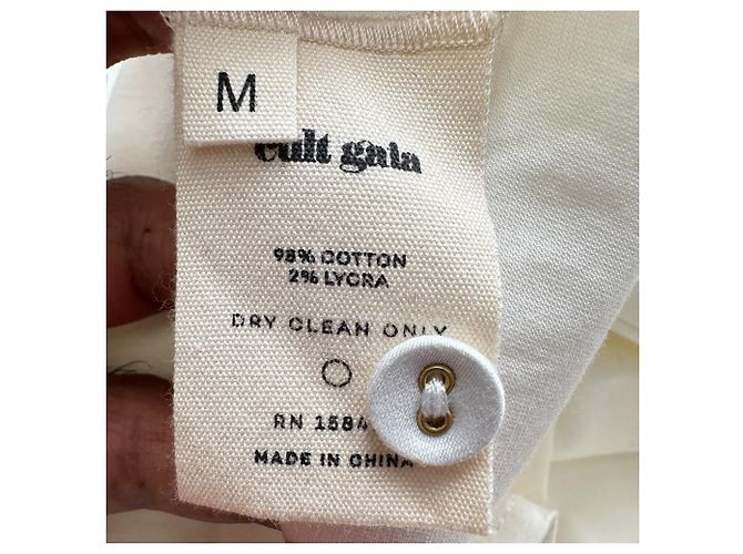 Vestido midi Cult Gaia Keegan con recortes en algodón blanco Crudo - vista 7