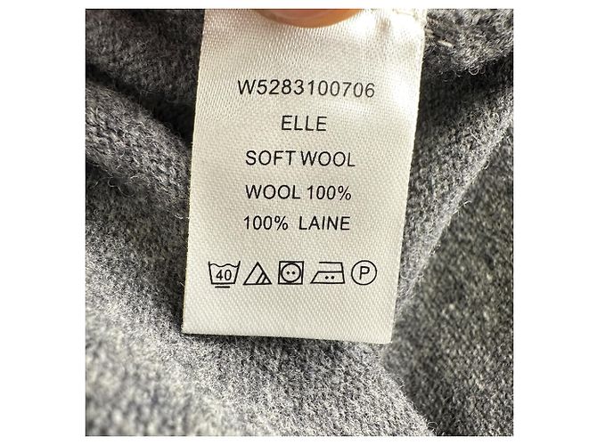 Joseph ärmelloses Midi-Kleid mit Bindegürtel aus grauer Wolle - Ansicht 9