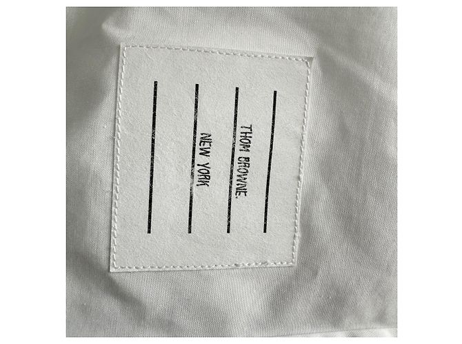 Camisa de botões Thom Browne em algodão branco Cru - vista 5