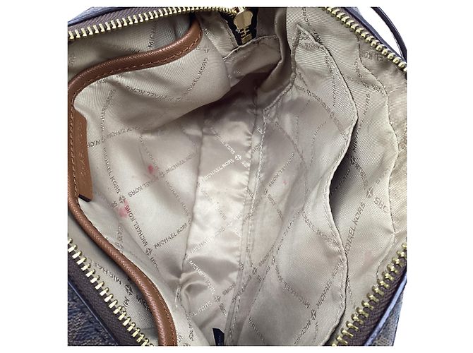 Borsa Crossbody Michael Kors Jet Set Large EW Zip Chain in pelle marrone Rosso - vista 11