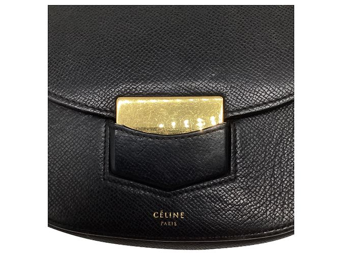 Céline Celine Trotteur Small Crossbody Bag aus schwarzem Leder - Ansicht 11