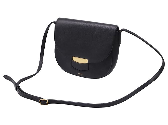 Céline Celine Trotteur Small Crossbody Bag aus schwarzem Leder - Ansicht 2