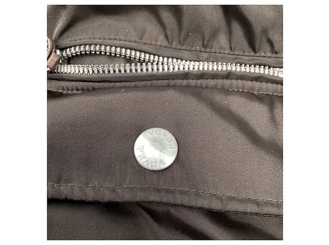 Prada Bomberjacke mit Pelzkragen aus braunem Polyester Rot - Ansicht 9