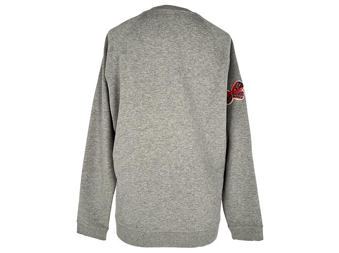 Valentino Garavani Sudadera Valentino con bordado de mariposa en algodón gris - vista 3