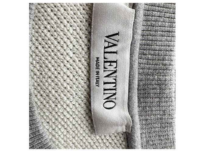 Valentino Garavani Sudadera Valentino con bordado de mariposa en algodón gris - vista 4