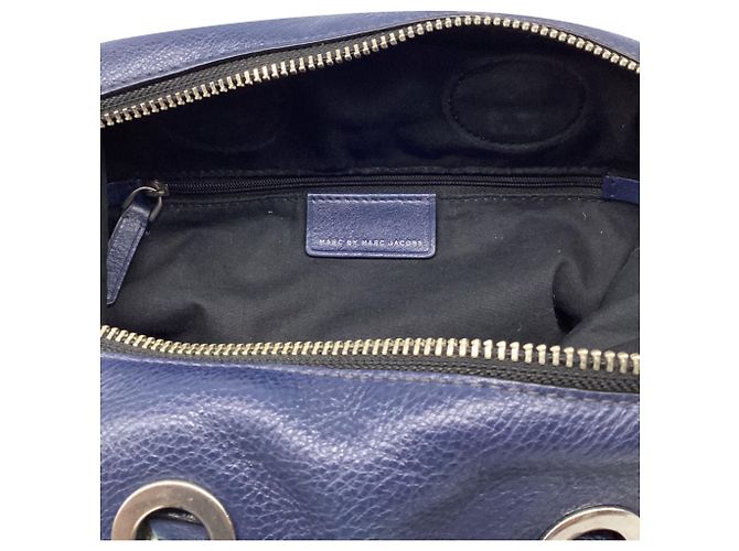 Marc Jacobs Too Hot To Handle Satchel Bag aus dunkelblauem Leder Marineblau - Ansicht 14