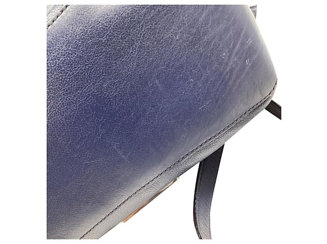 Marc Jacobs Too Hot To Handle Satchel Bag aus dunkelblauem Leder Marineblau - Ansicht 15