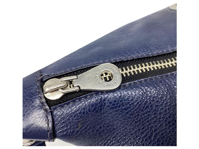 Marc Jacobs Too Hot To Handle Satchel Bag aus dunkelblauem Leder Marineblau - Ansicht 19