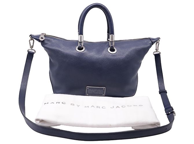 Marc Jacobs Too Hot To Handle Satchel Bag aus dunkelblauem Leder Marineblau - Ansicht 5