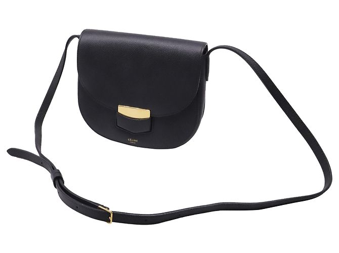 Céline Borsa a tracolla Celine Trotteur Small in pelle nera Stampa python - vista 2