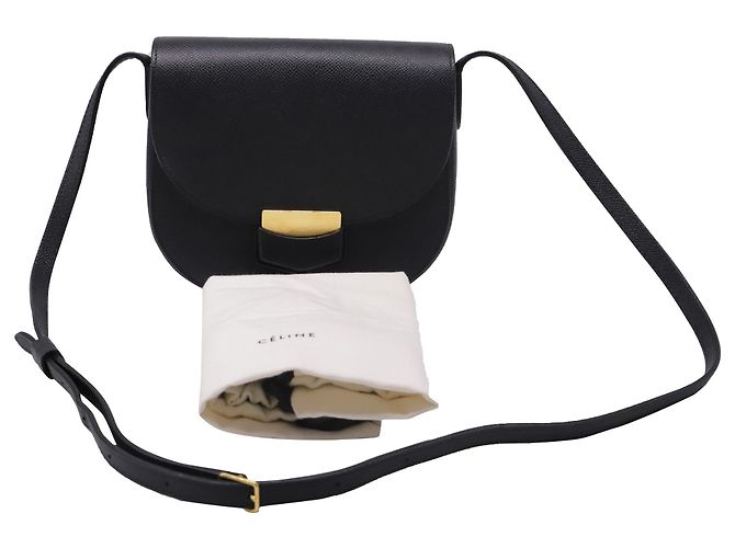 Céline Borsa a tracolla Celine Trotteur Small in pelle nera Stampa python - vista 6