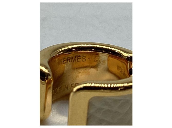 Ear cuff Hermès Olympe PM in metallo dorato Stampa python - vista 12