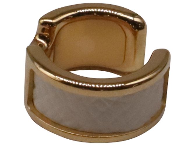 Ear cuff Hermès Olympe PM in metallo dorato Stampa python - vista 3