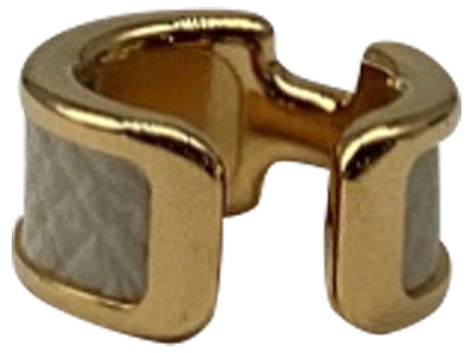 Ear cuff Hermès Olympe PM in metallo dorato Stampa python - vista 8