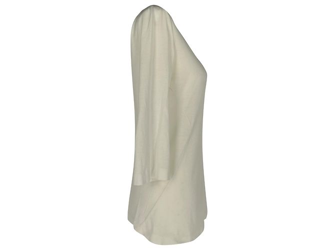 T-shirt Jil Sander a maniche 3/4 in cotone bianco Crudo - vista 2
