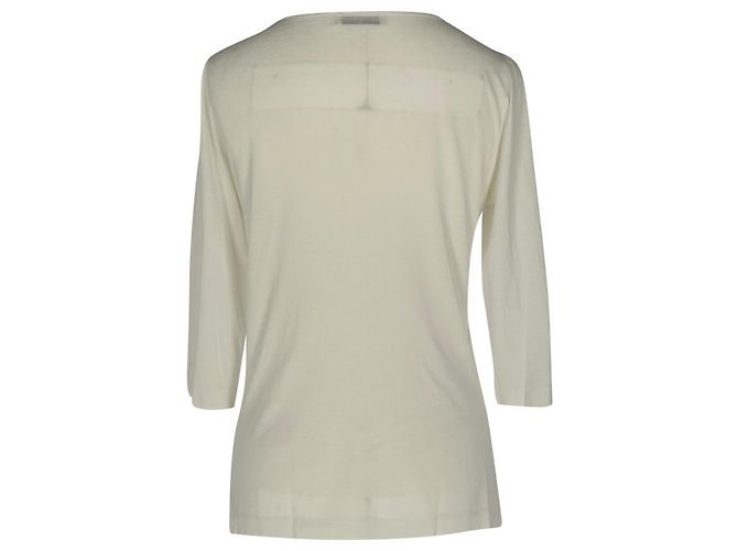 T-shirt Jil Sander a maniche 3/4 in cotone bianco Crudo - vista 3