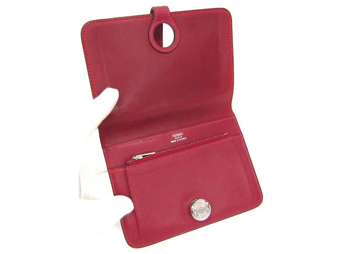 Hermès Dogon Compact Leather Rouge - vue 3