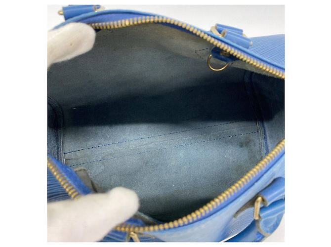 Sac à main Louis Vuitton Epi Speedy 25 Bleu - vue 4