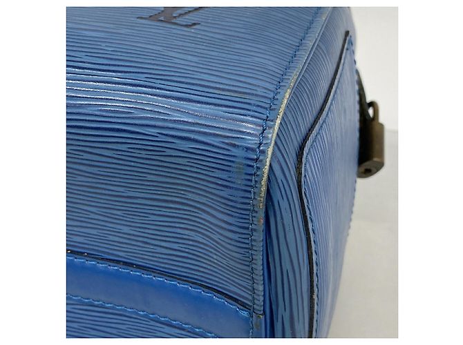 Sac à main Louis Vuitton Epi Speedy 25 Bleu - vue 9