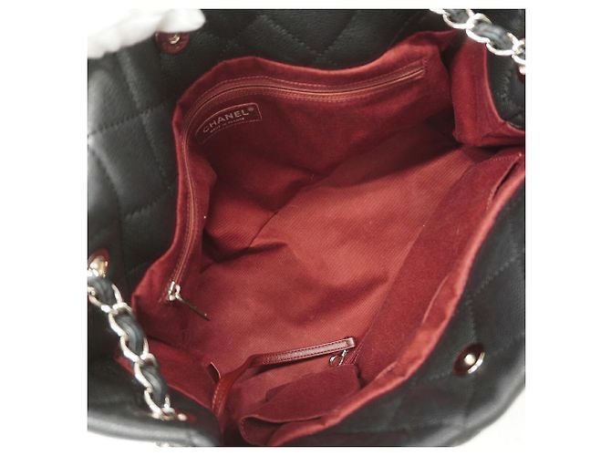 Borsa Tote Chanel in pelle di vitello grana nera Nero - vista 4